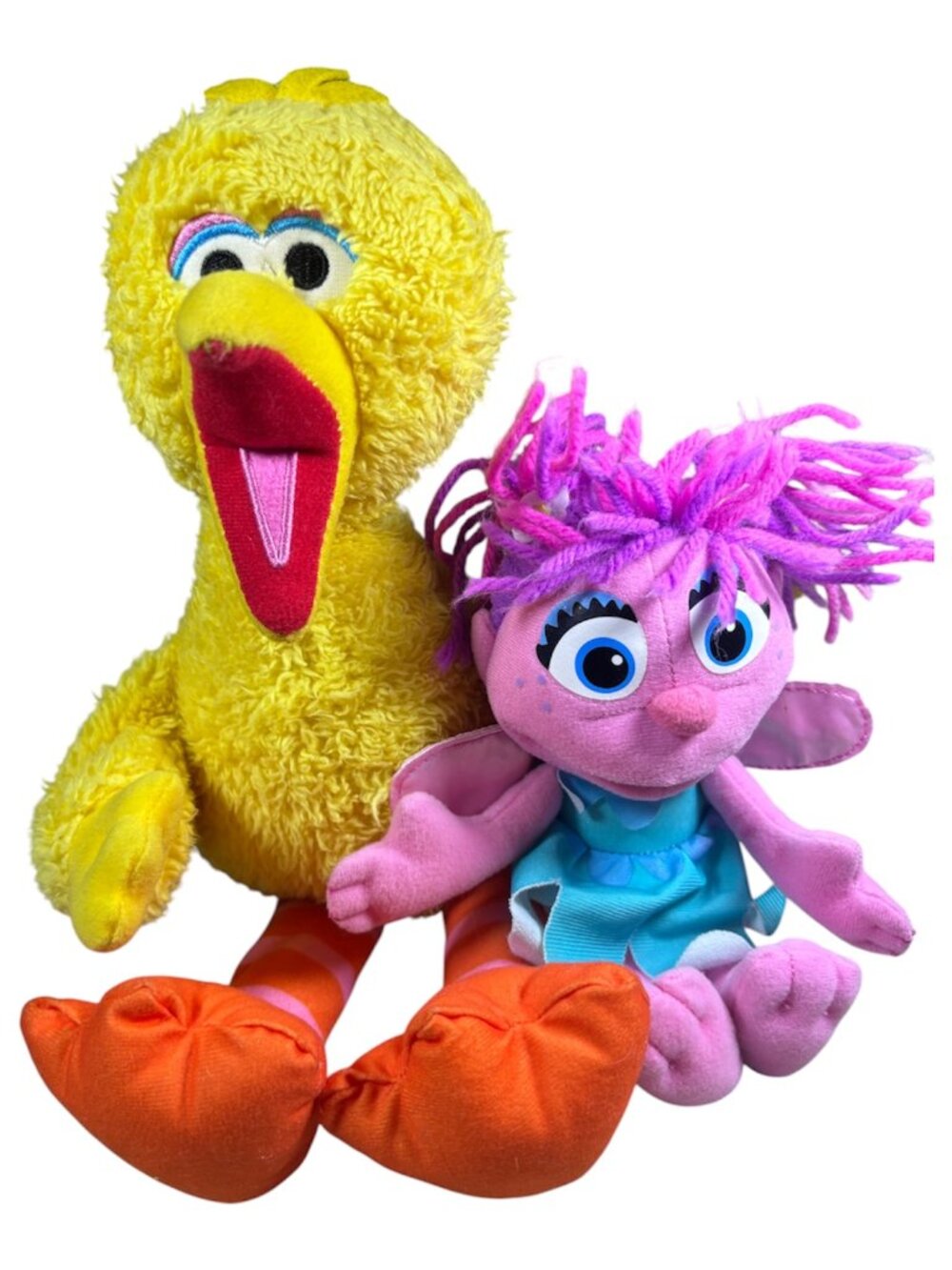 Kohl's Cares Sesame Street Big Bird 14" Abby Cadabby 10" Plush Stuffed Toy Lot